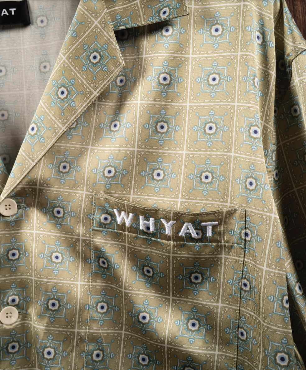 WHYAT SHIRT TILES PATTERN -GREEN