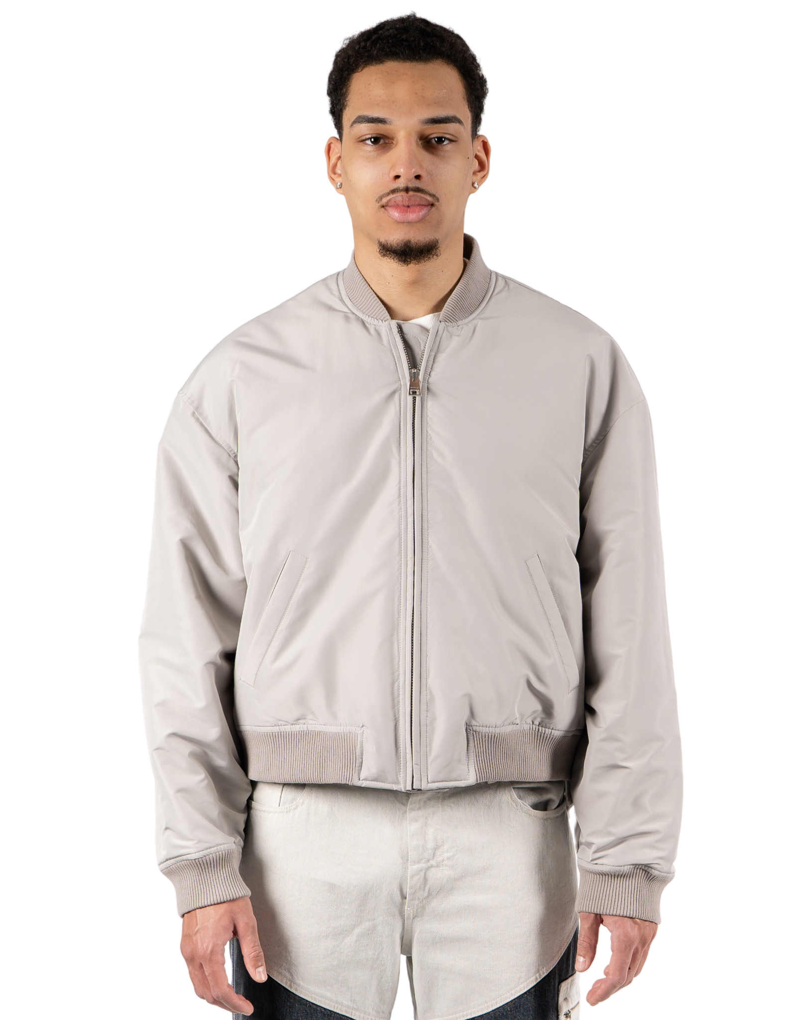 WHYAT NYLON BOMBER JACKET -LIGHT GREY