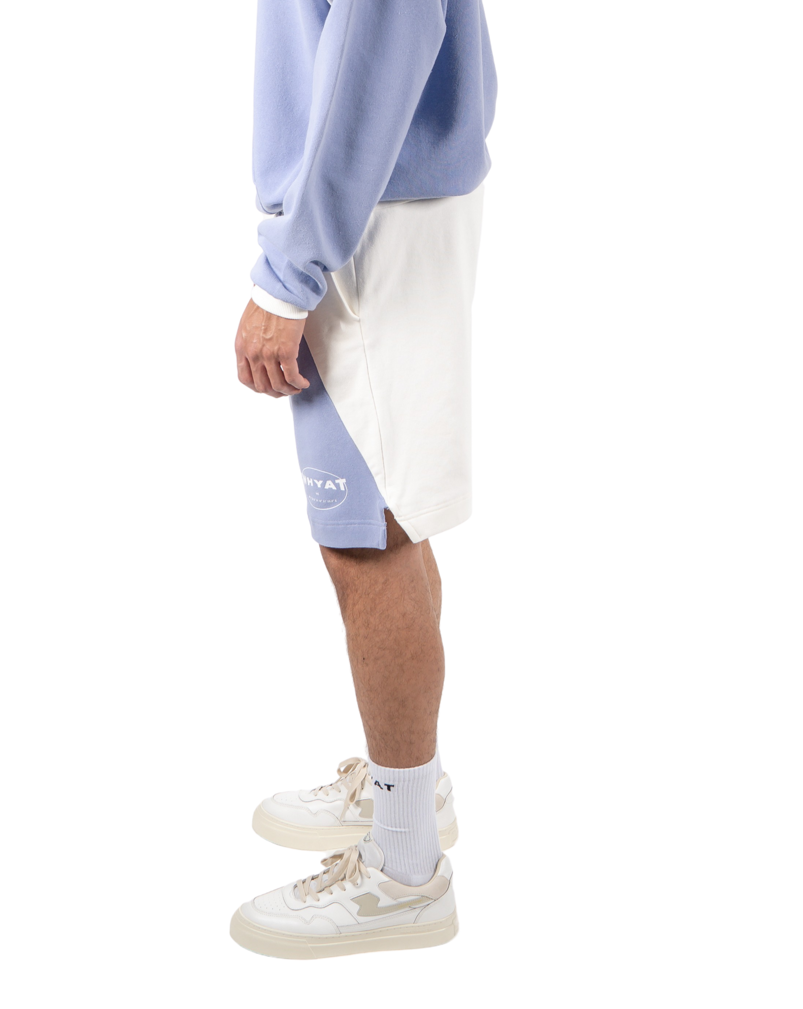 WHYAT SHORTS CIRCLE LOGO -LAVANDER/WHITE