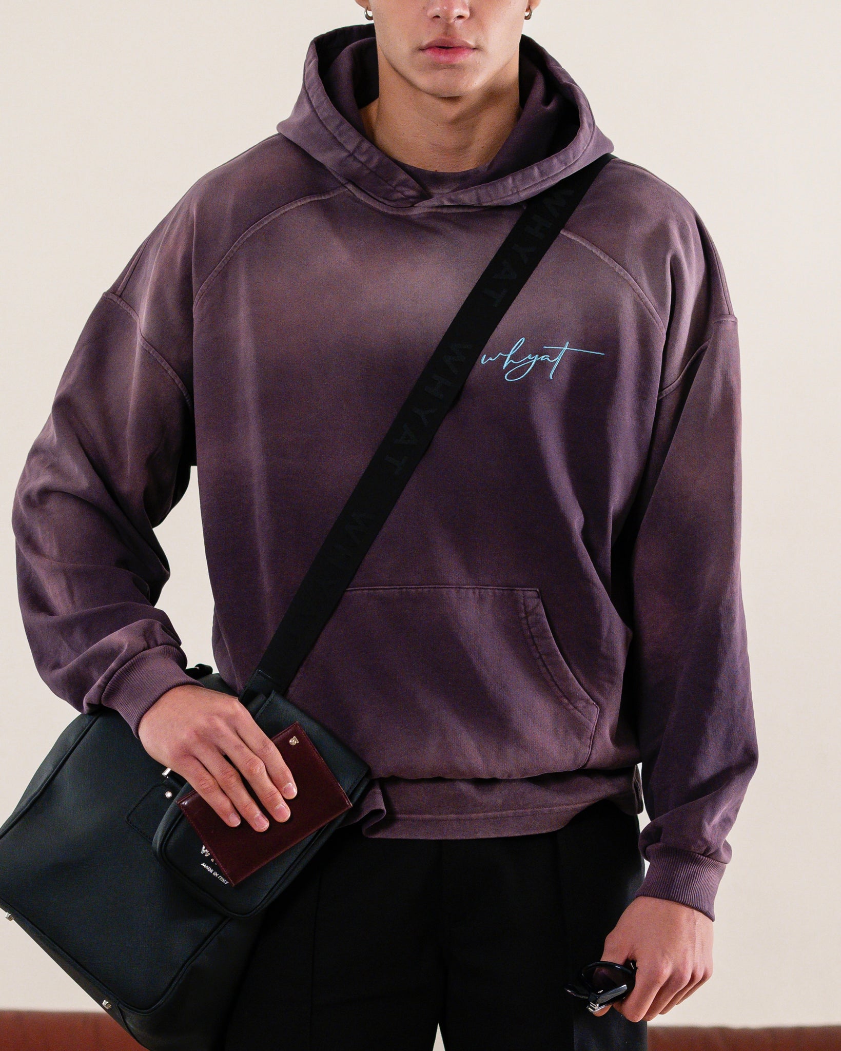 WHYAT HOODIE SIGNATURE WASHED MIDNIGHT PLUM