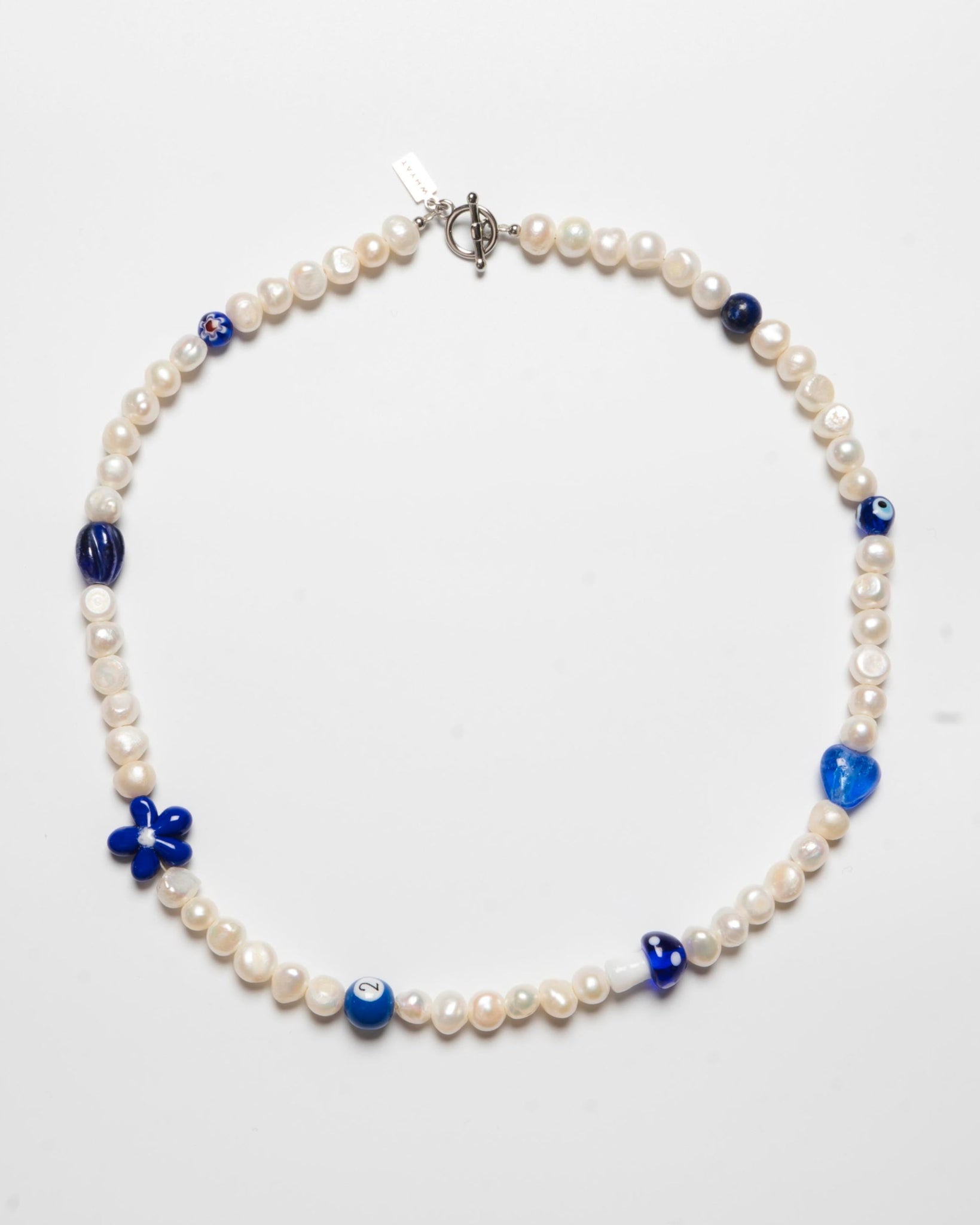 WHYAT Freshwater Pearl Necklace - Blue Charms
