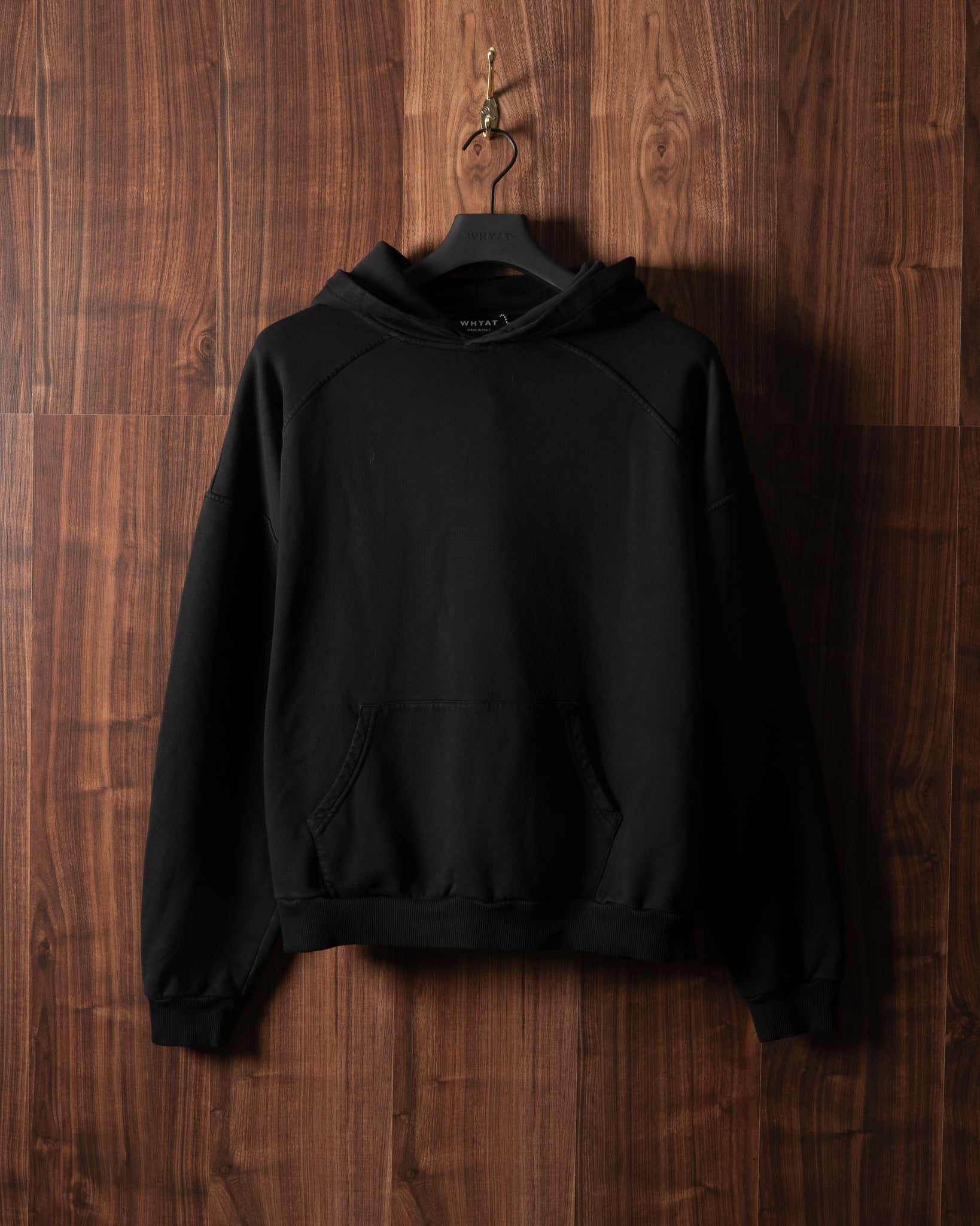 WHYAT HOODIE WASHING ADVICE BLACK