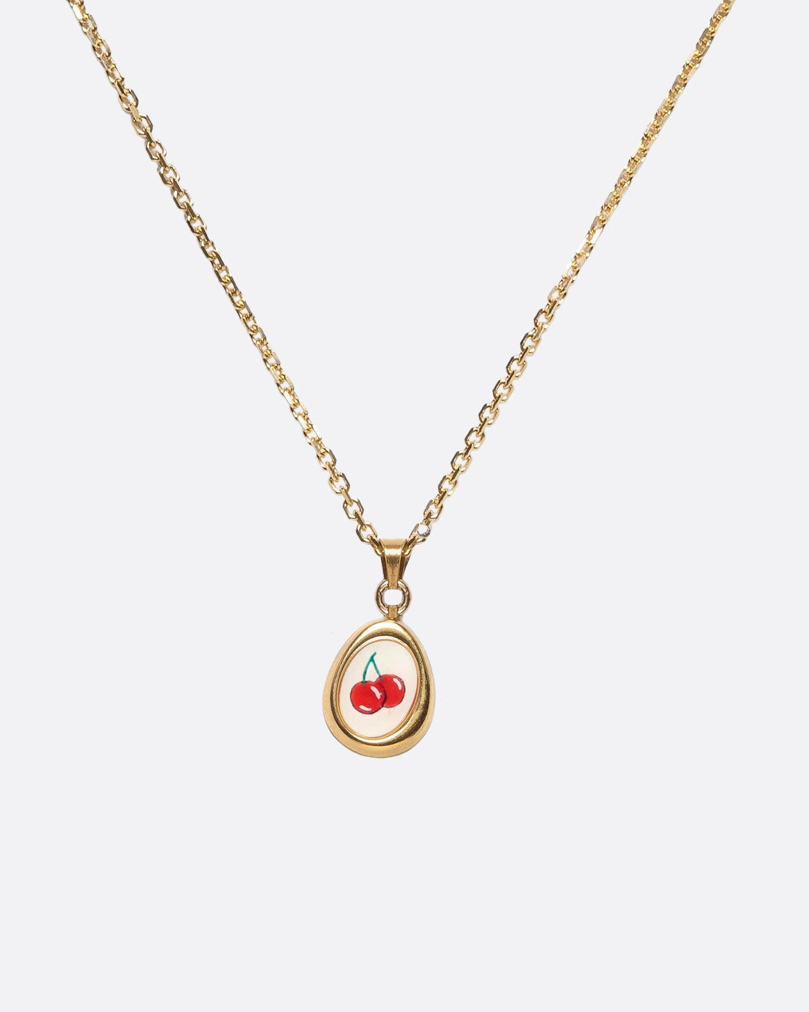 WHYAT Hand-painted Cherry Pendant Necklace