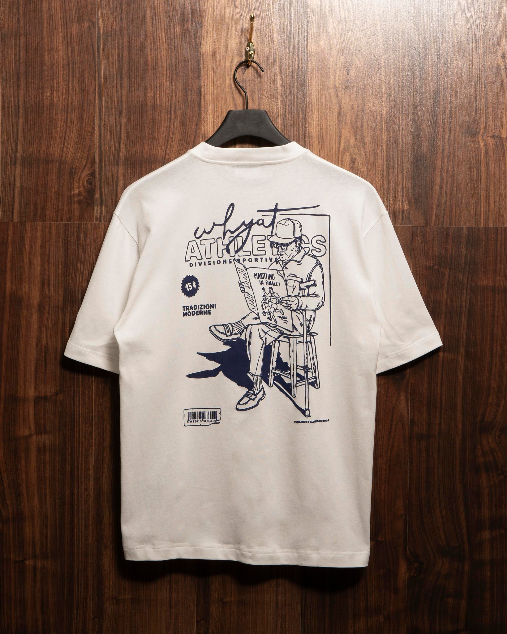 WHYAT TEE "LA RIVISTA MILANO" VINTAGE WHITE/BLUE