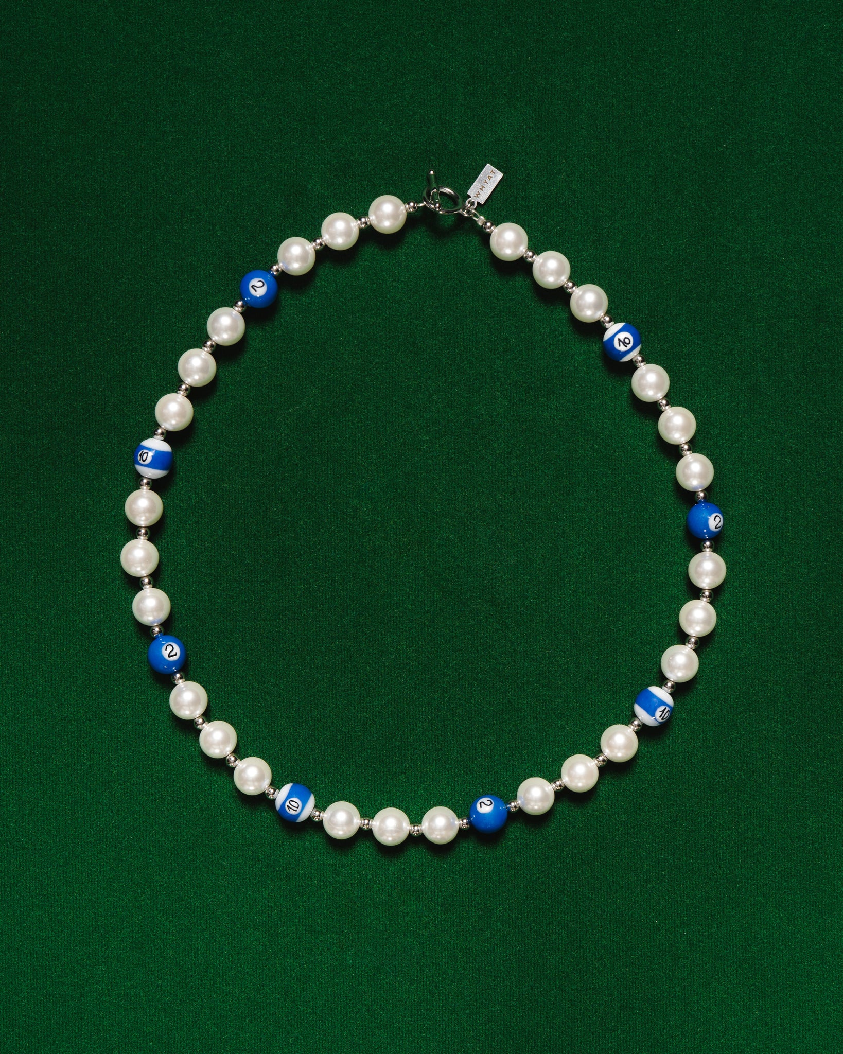 WHYAT hand-painted billiards  necklace blue