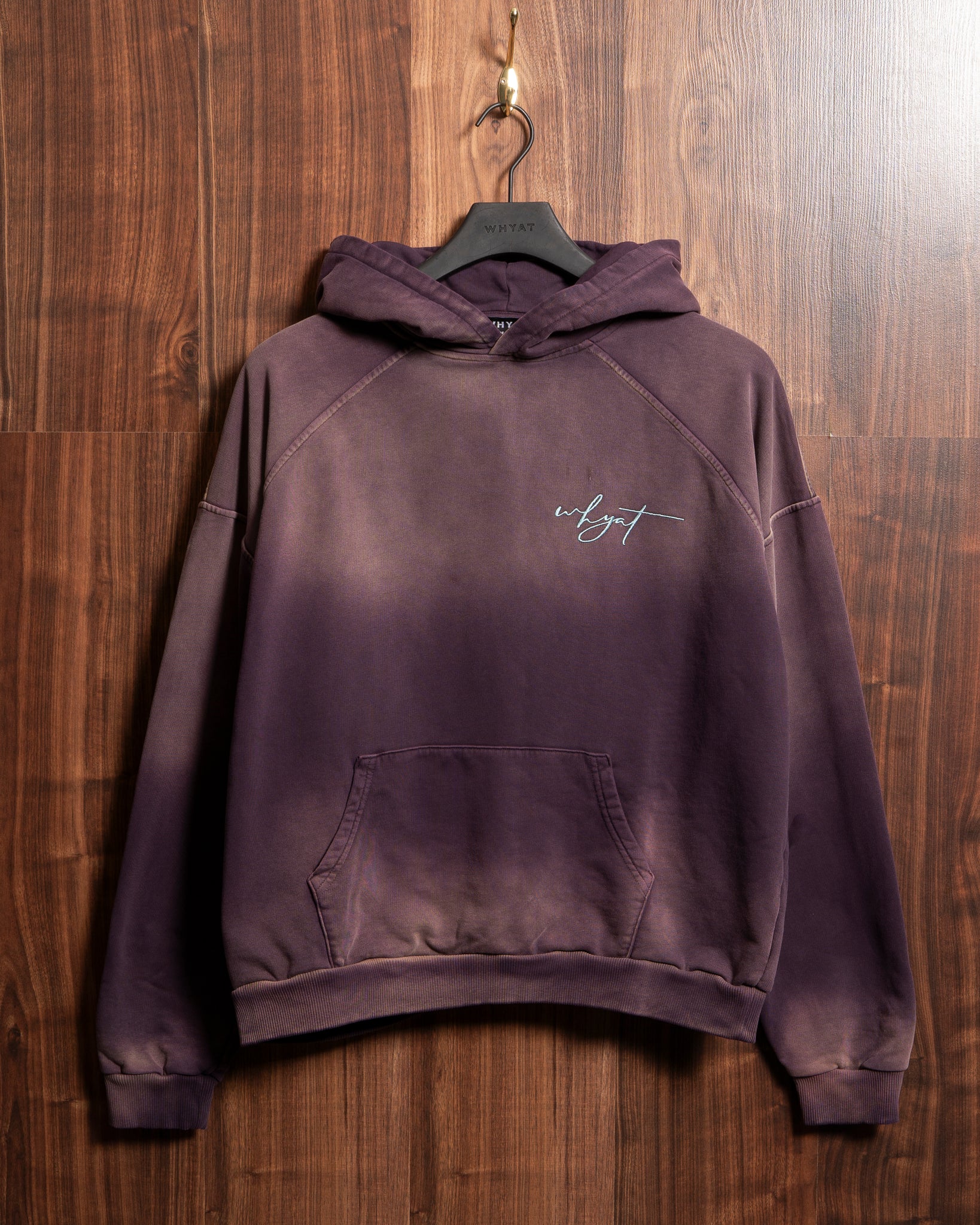 WHYAT HOODIE SIGNATURE WASHED MIDNIGHT PLUM