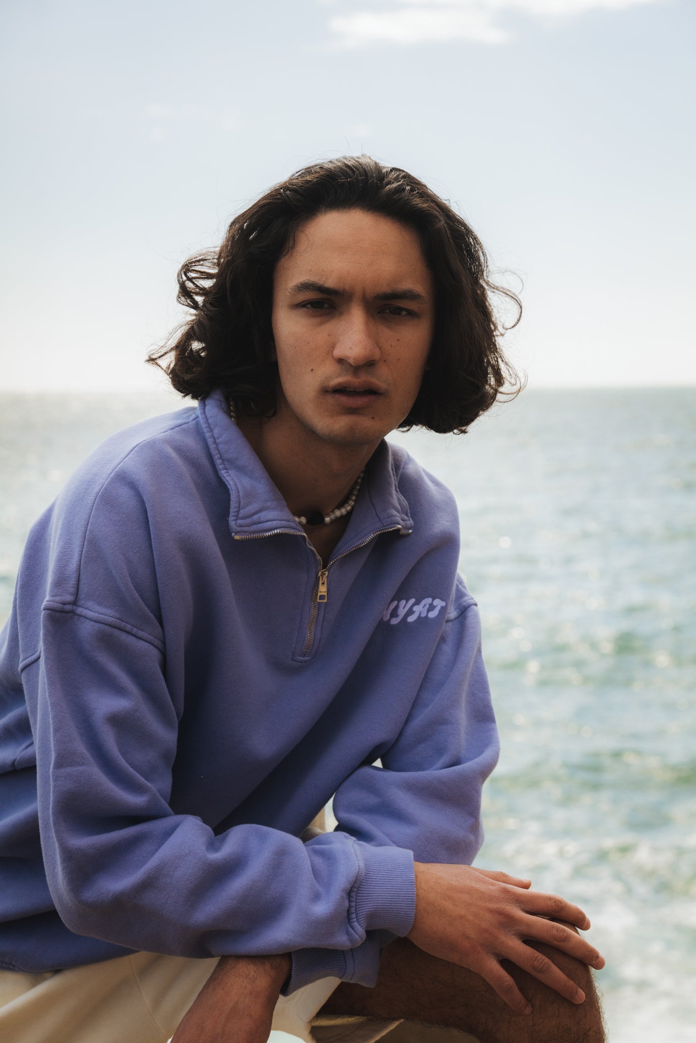 WHYAT HALF-ZIP SWEATSHIRT MONTE-CARLO -LAVANDER