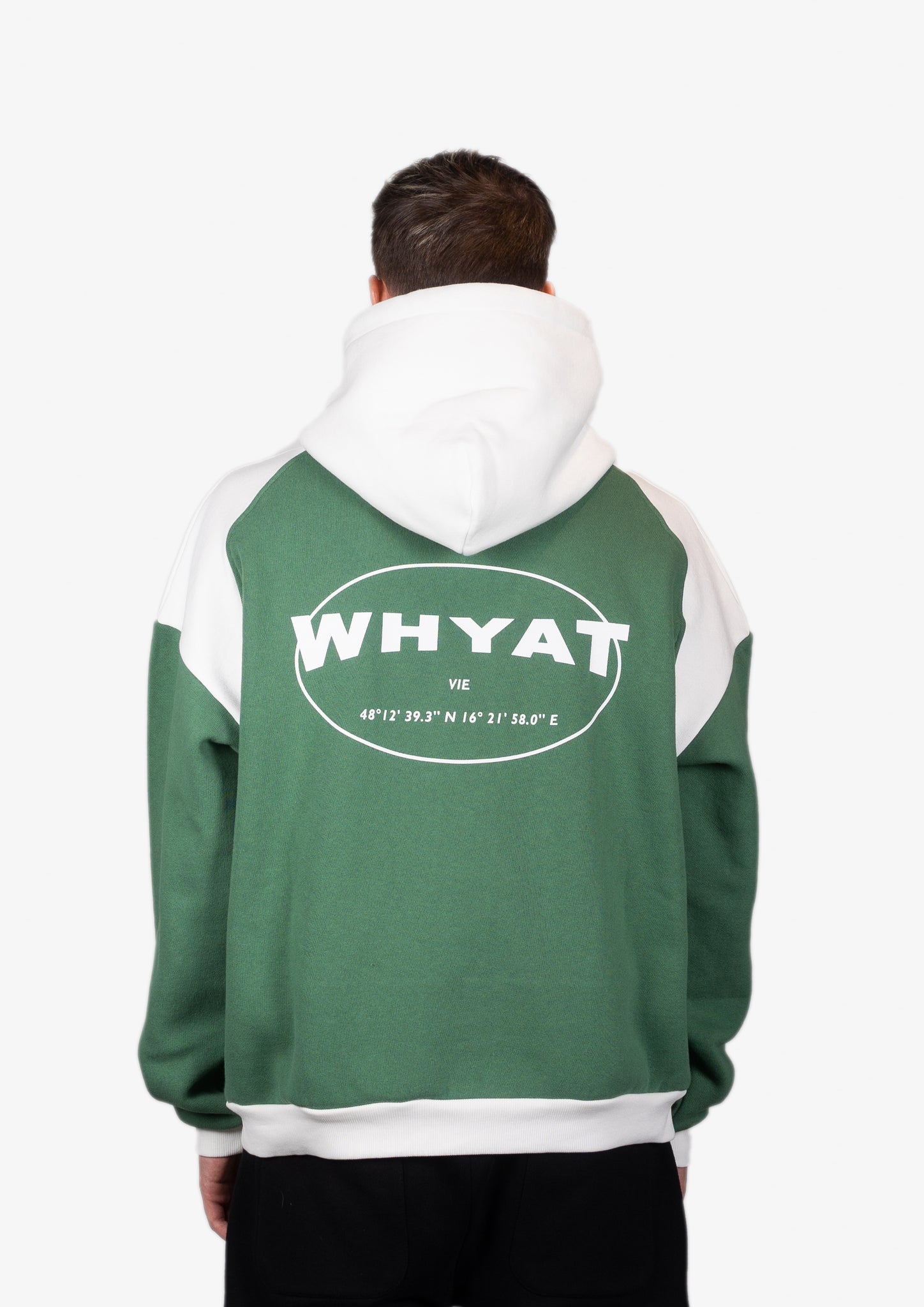 WHYAT HOODIE CIRCLE LOGO -GREEN/WHITE